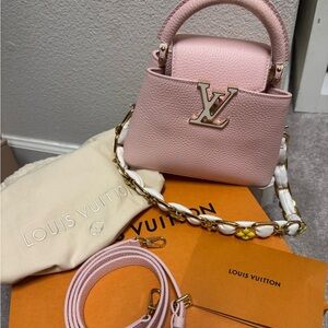 Louis Vuitton Pink capucines mini with two straps
